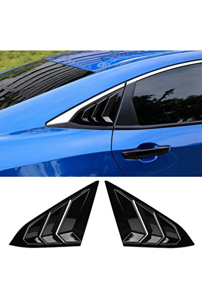 beyaztuning Honda Civic FC5 Kelebek Cam Kaplama Vizörü Siyah Köşeli Model