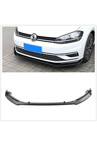 beyaztuning Vw Golf 7.5 Ön Tampon Altı Lip Plastik Kulaklı Parlak Siyah