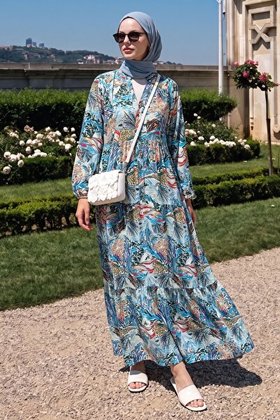 InStyle Φόρεμα από βισκόζη Indigo σε μικτά χρώματα