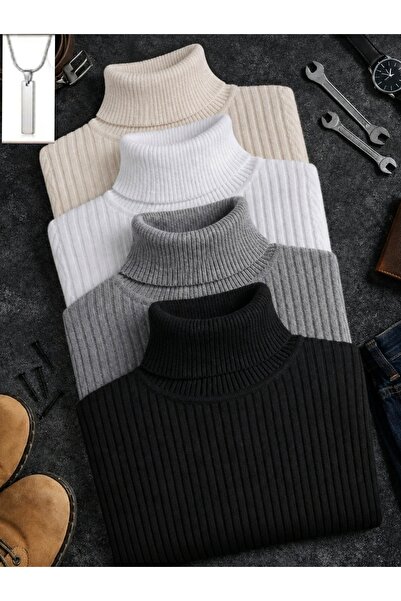 EMKA GİYİM Men's Slimfit Turtleneck High Neck Sweater