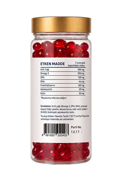 Vitapol Krill Oil Complex 200 Kapsül Astaxanthin, Choline, Phosphatidylserine, Omega3, Epa Dha (yenilenen ambalaj)