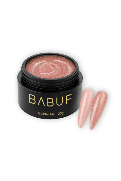 BABUF Gel de construcție autonivelant Mermaid, Rose Gold Shimmer MBG8, 30g