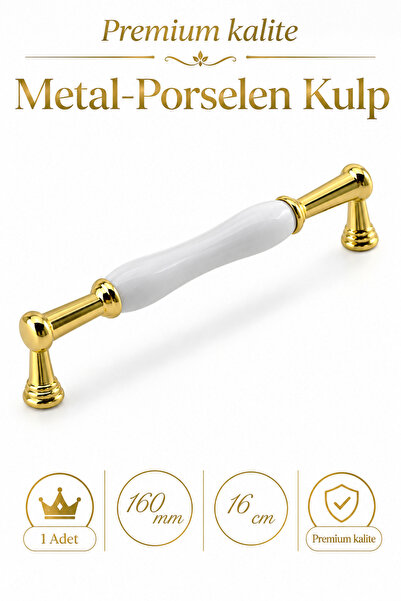 Badem10 Anav Porselen Gold Altın 160 Mm Mobilya Mutfak Çekmece Dolabı Dolap K...