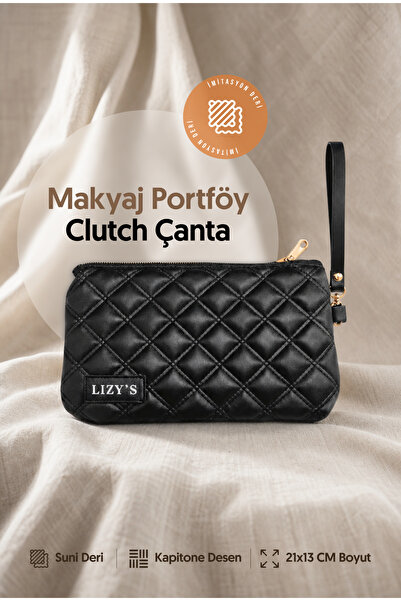 lizy's Makeup Portfolio Clutch Bag Faux Leather