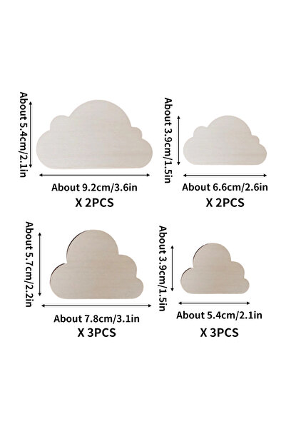 Choice Natural Wood Color 10Pcs/Set Nordic Style Cute Little Cloud Wooden Wal...