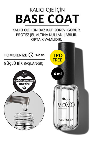 MOMO professional Kalıcı Oje İçin Base Coat, 4 ml