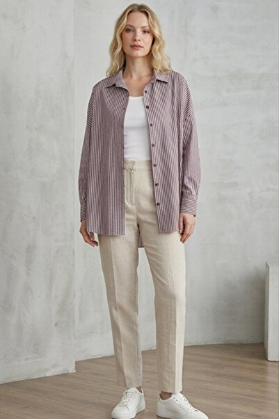 Merterium Women's Oversize Long Shirt A.Tile 1001