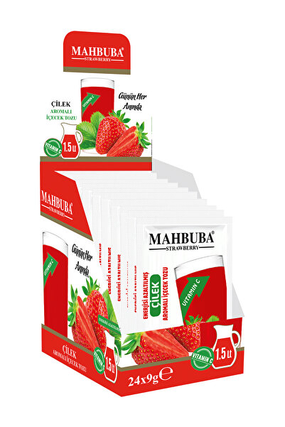 Mahbuba Çilek Aromalı Soğuk Toz Içecek 24x9gr