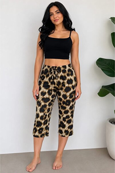 Pemilo Women's Leopard Pattern Milan Capri Single Bottom