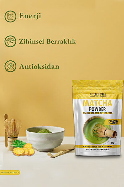Mahbuba Ananas Aromalı Matcha Çayı Tozu 50gr