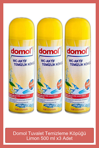 DOMOL Tuvalet Temizleme Köpüğü Limon 500 ml x3 Adet