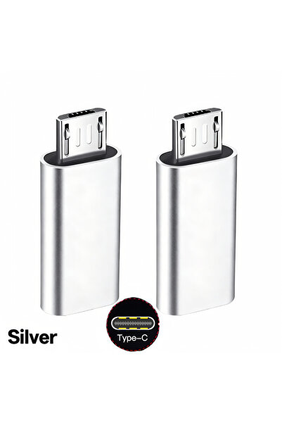 Choice1 Silver2Pcs C to USB Adapter USB C to Micro 2-in-1, C Type to USB A Ch...