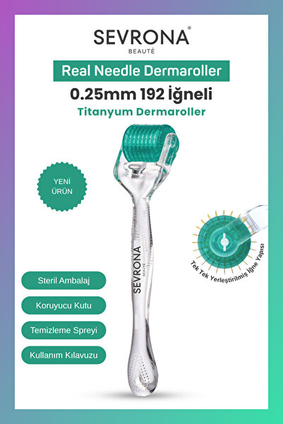 Sevrona Beaute 0.25mm 192 Titanyum İğneli Saç Ve Cilt Bakım Dermaroller + Der...