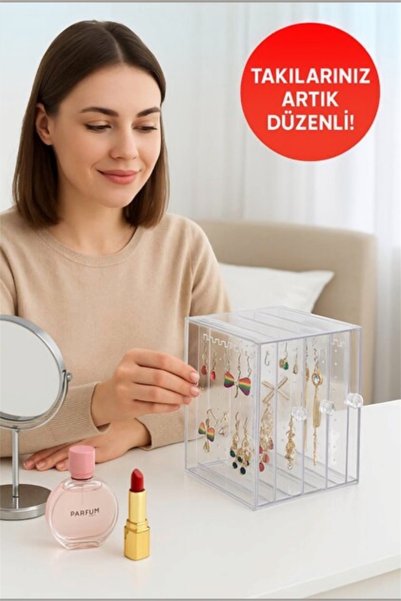 AHİR TİCARET Akrilik Çekmeceli Takı Düzenleyici Stand - Kolye,Küpe,Bileklik Organizeri