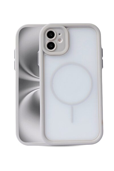 Vissona iPhone 11 Kılıf – Kamera Korumalı – MagSafe Uyumlu – Gri Renk – Mat S...