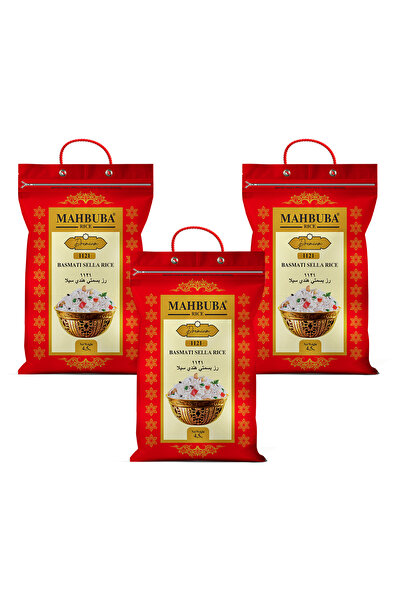 Mahbuba 1121 Premium Basmati Pirinç 3x4,5kg Glutensiz (PESTİSİT VE AFLATOKSİN...