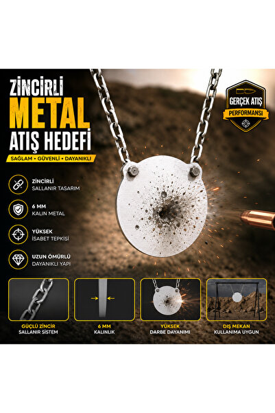SUMUAS Modüler Metal Atış Hedefi – 6 mm Güçlendirilmiş Çelik, Zincir Askılı, ...