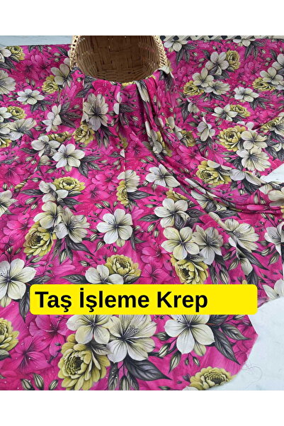ipekkumaş Digital printing stone processing crepe fabric soft draped