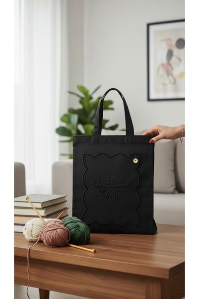 Altın Çeyiz Tekstil Embroidered Multi-Purpose Fabric Bag with Holes. Butterfly Model (1 Piece)