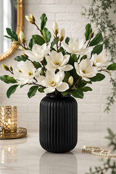 ANGDESİGN Vază decorativă din sticlă BLACK 20 cm •• Vază pentru decorarea cas...