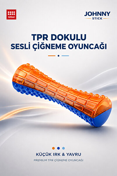 Gigwi Johnny Stick Serisi TPR Dokulu Sesli Köpek Oyuncağı - Küçük Irk ve Yavr...