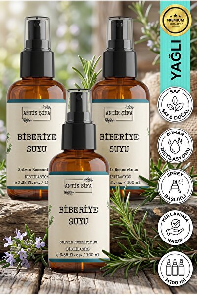 Antik Şifa Biberiye Suyu 300 ml - (3 X 100ml ) Sebum/yağ Dengeleyici Tonik