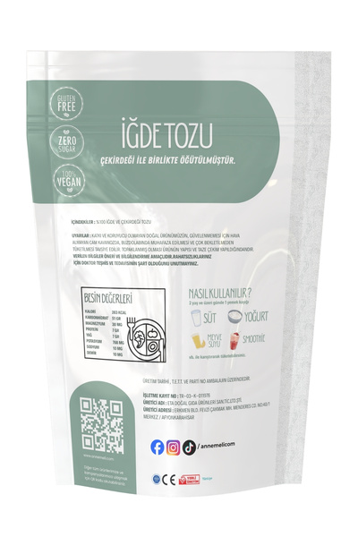 Emine türk anneli 150 gr Iğde Ve Çekirdeği Tozu ( Iğde Unu) % 100 Doğal Günlük Taze Öğütülür