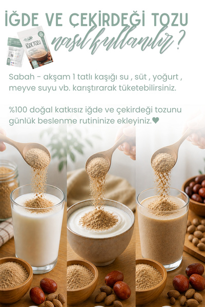 Emine türk anneli 500 gr Iğde Ve Çekirdeği Tozu ( Iğde Unu) % 100 Doğal Günlük Taze Öğütülür.annemeli
