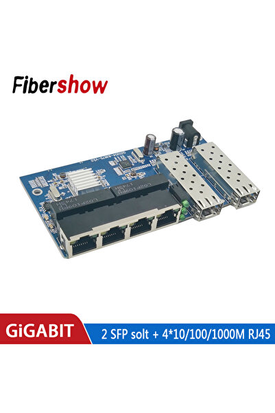 Choice4 محول وسائط ألياف بصرية PCBA بدون وحدة SFP، محول إيثرنت جيجابت، 4 مناف...