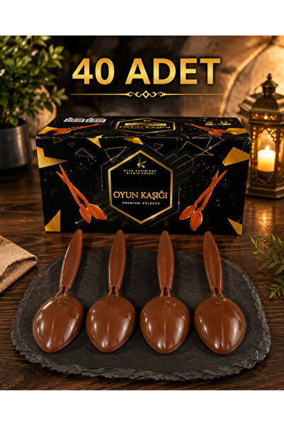 u.s.m ucuzsanalmarket Uzun Oyun Kaşığı 40 'li Set ( Ekonomik Paket )