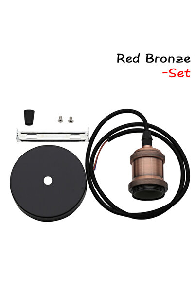 Choice12 Red Bronze Set Vintage Retro Edison Lamp Pendant light E27 Socket Pe...
