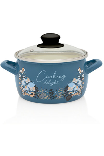 Metalac Oala 2.2l cu capac sticla Cooking Delight email/16cm/2.2l