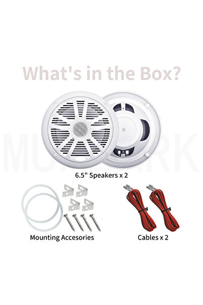Choice1 Speaker 6.5" 2PCS White Speakers MUXEARK 180W 6.5" Marine Speakers 2 ...