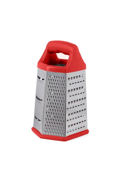 vanora 6-sided grater, 14x12x23 cm, red, HOME