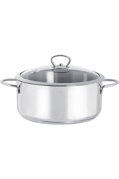 Metalac Cratita 4.8l cu capac din sticla Kulinaria inox/24cm/4.8l