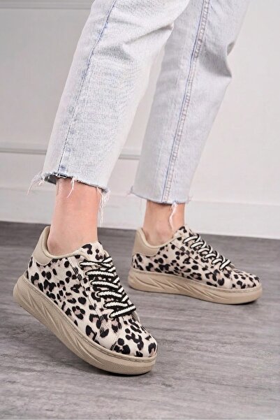 Nstil Pantofi de damă casual, cu model de leopard, cu șireturi, vârf oval, cu...