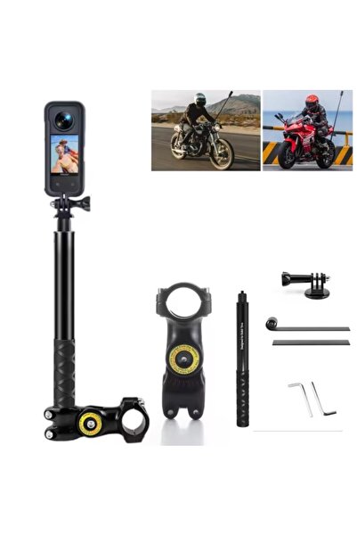 Zoli Insta360 Ve Gopro Uyumlu Görünmez Selfie Çubuk Motosiklet Özel Gidon Tut...