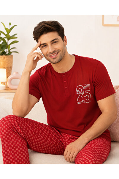 ELİTOL COTTON SHORT SLEEVE PAJAMAS SET