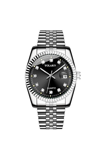 choice2 Silver Black Fashion Diamond Calendar Mens Watches Business Luxury Hi...