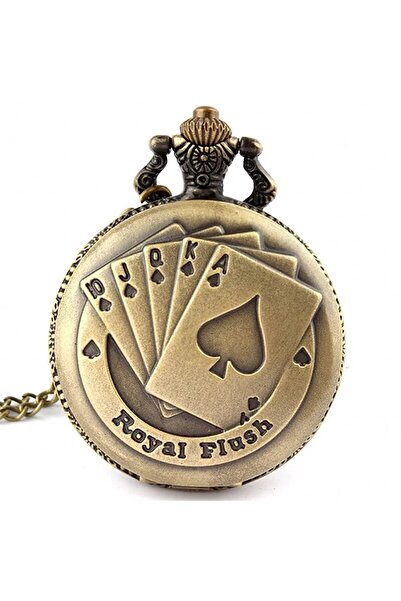 Choice Bronze Best Gifts Luxury Quartz Pocket Watch Design Playing Card Neckl...