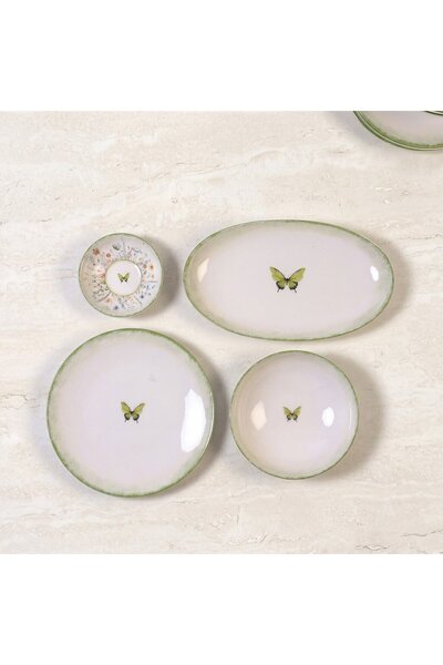 Güral Porselen Flora Green 12 Parça 4 Kişilik Kahvaltı Takımı 4883
