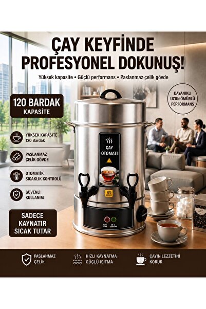 Prof 120 Bardak Çay Otomatı Semaver Çay Makinesi