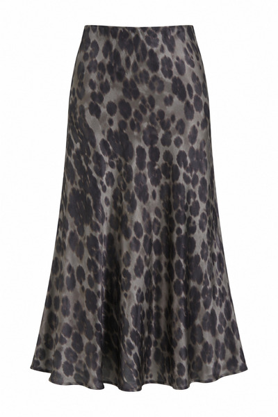 Zelish My Sister Khaki Leopard Pattern Satin Bloody Skirt
