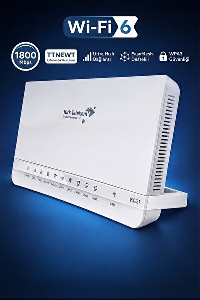 MY POLO TIME Wifi 6 Modem 1800Mbps Premium AGİNET AX1800 Dual Band 5Ghz 4 Por...