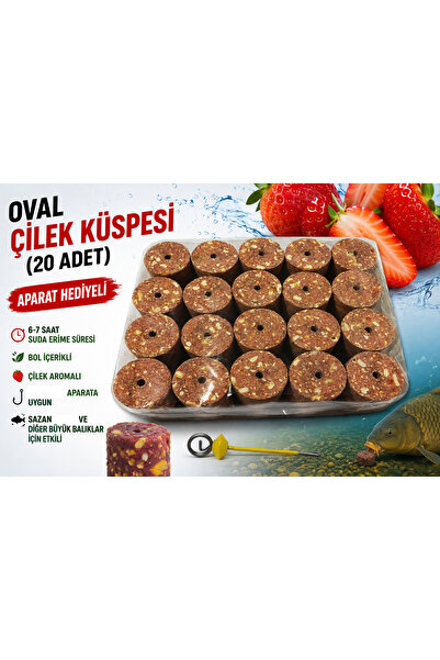 sr sazanrig Sazan Balık Avı Silindir Çilek Küspesi (100 gr 20 adet)