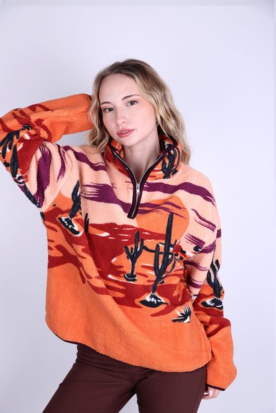 Veni Life Half-Zip Oversized Plush Sweatshirt