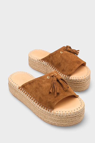 Capone Outfitters Papuci de damă Karon din piele naturală, cu talpă espadrill...