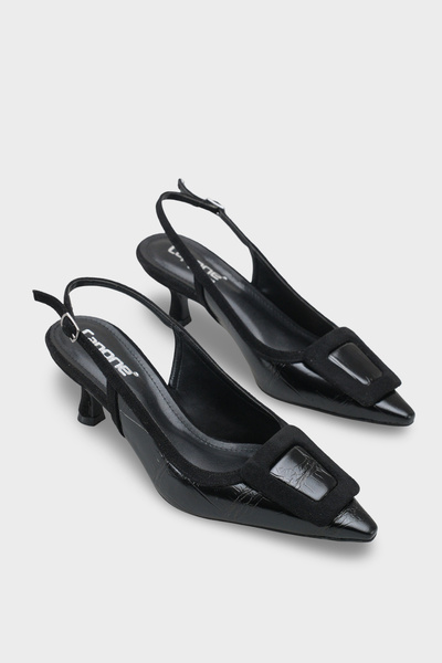 Capone Outfitters Angelina Pointed Toe Open Back Mid-Heeled Women's Shoes