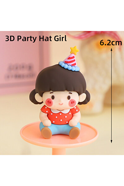 Choice4 27 Party Hat Girl Cartoon Party Animal Cake Topper 3D INS Bear Easter...