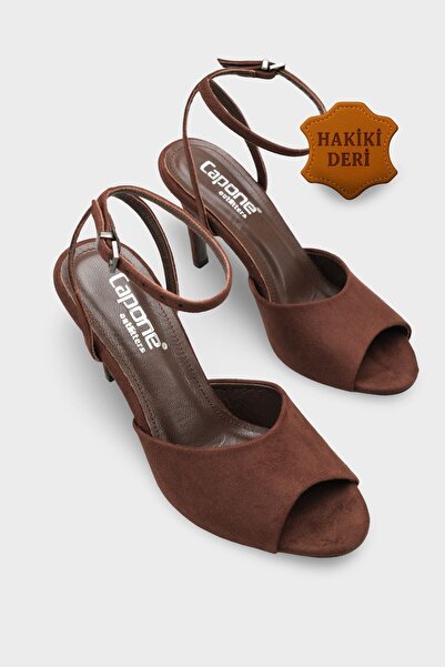 Capone Outfitters Kenna Genuine Leather Lined Round Toe Medium Heeled Ankle S...